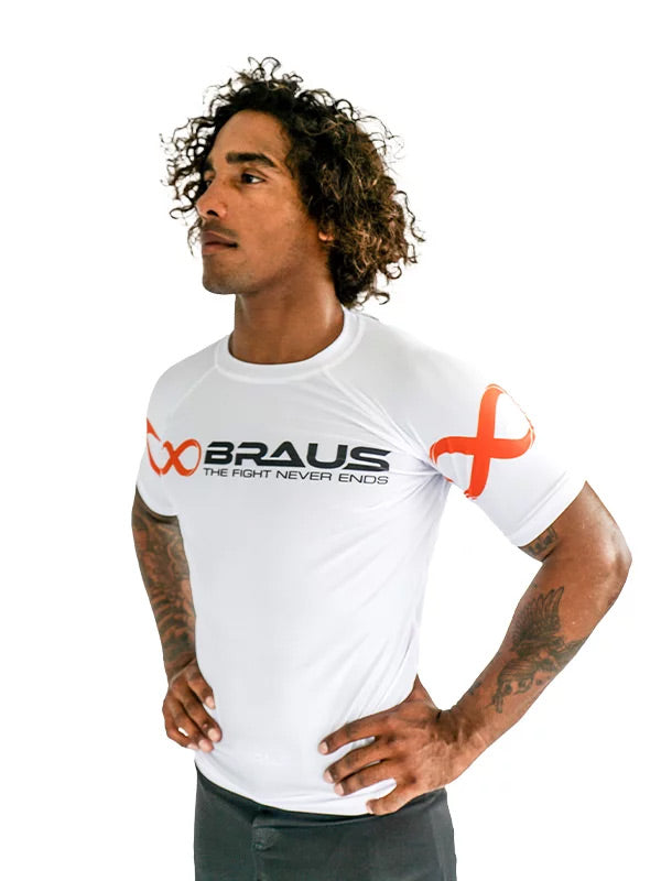 Braus Competition No Gi Rash Guard White - The Fight Club