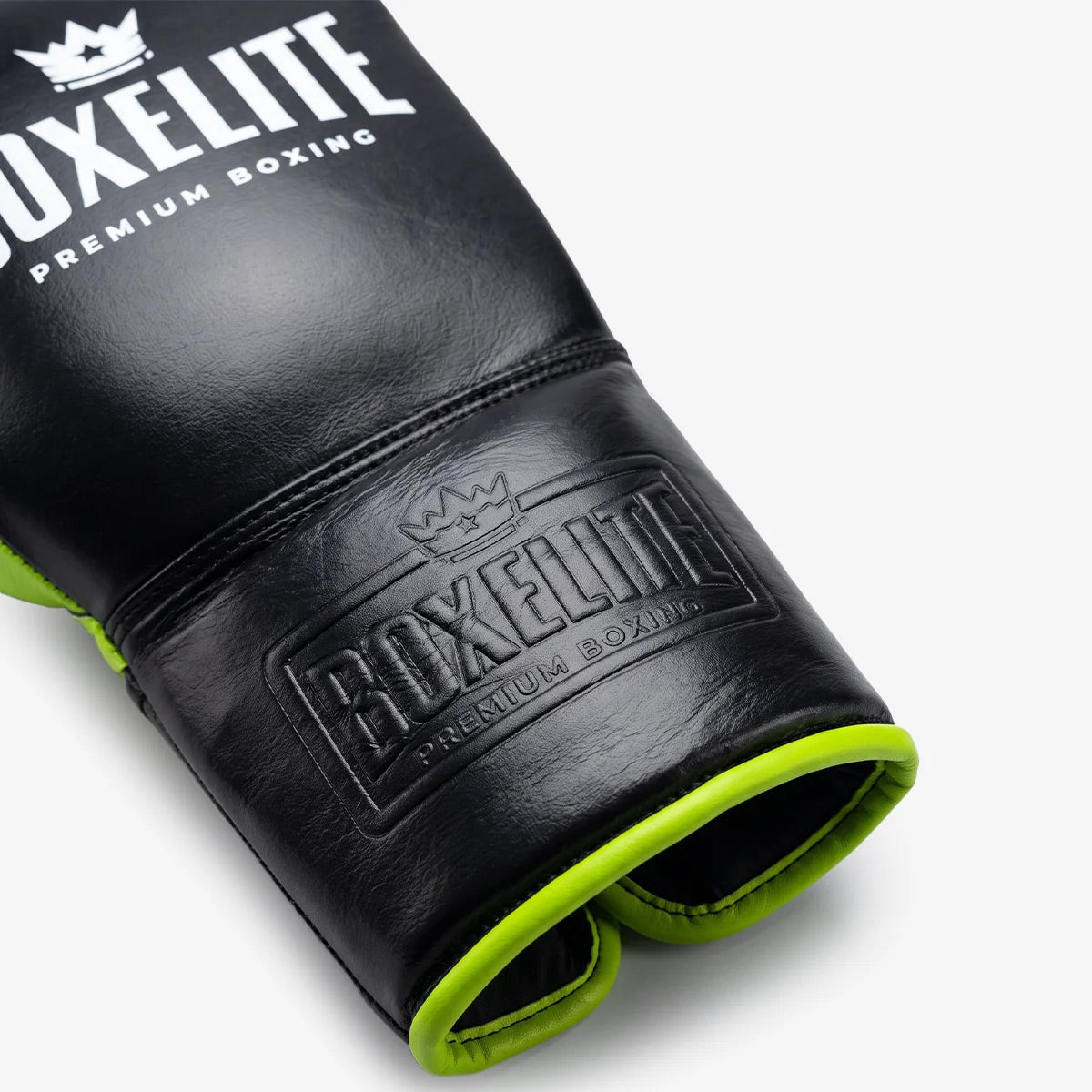 BoxElite S-Pro Series Boxing Gloves Black/Neon Laces - The Fight Club