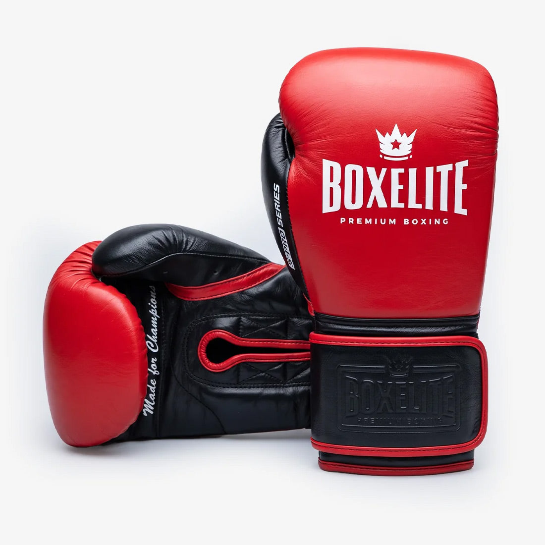 BoxElite S-Pro Series Boxing Gloves Red/Black Velcro - The Fight Club