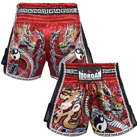 Morgan Dragon Muay Thai Shorts Red - The Fight Club