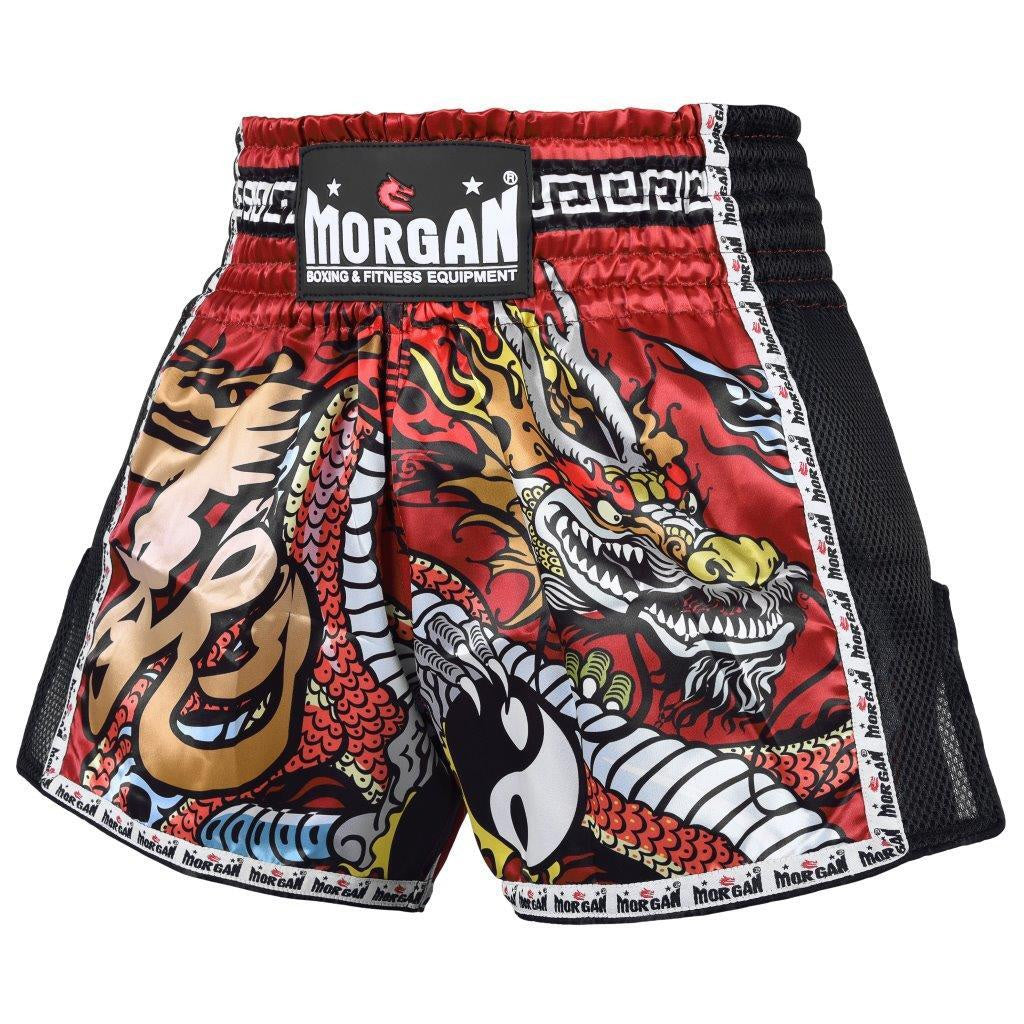 Morgan Dragon Muay Thai Shorts Red - The Fight Club