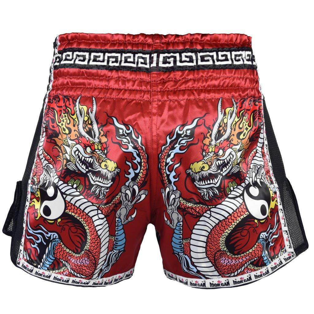 Morgan Dragon Muay Thai Shorts Red - The Fight Club