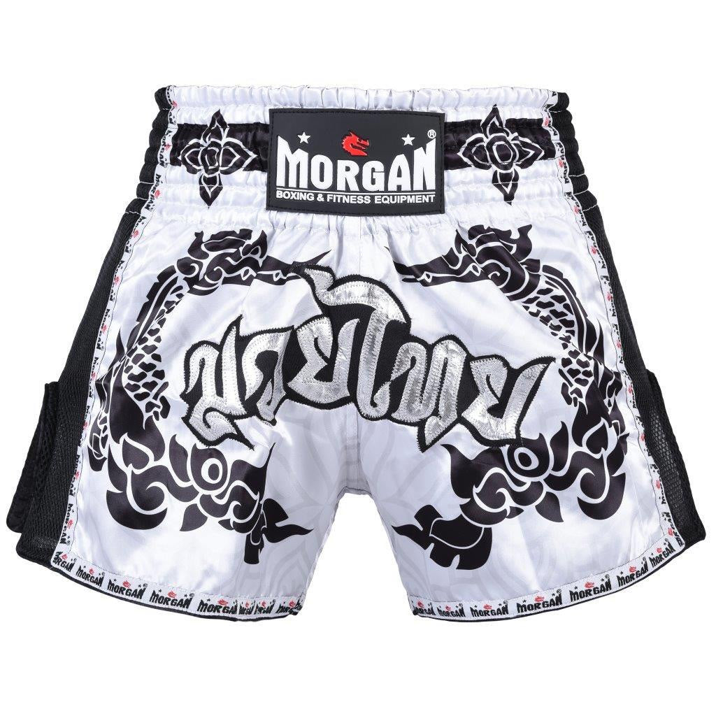 Morgan Dragon Muay Thai Shorts White - The Fight Club