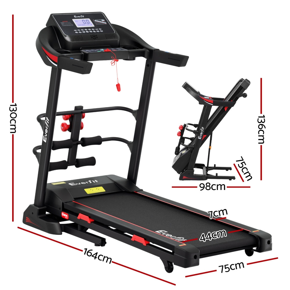 Everfit Treadmill Electric Home Gym Fitness Exercise Machine w/ Sit Up Bar 450mm - The Fight Club