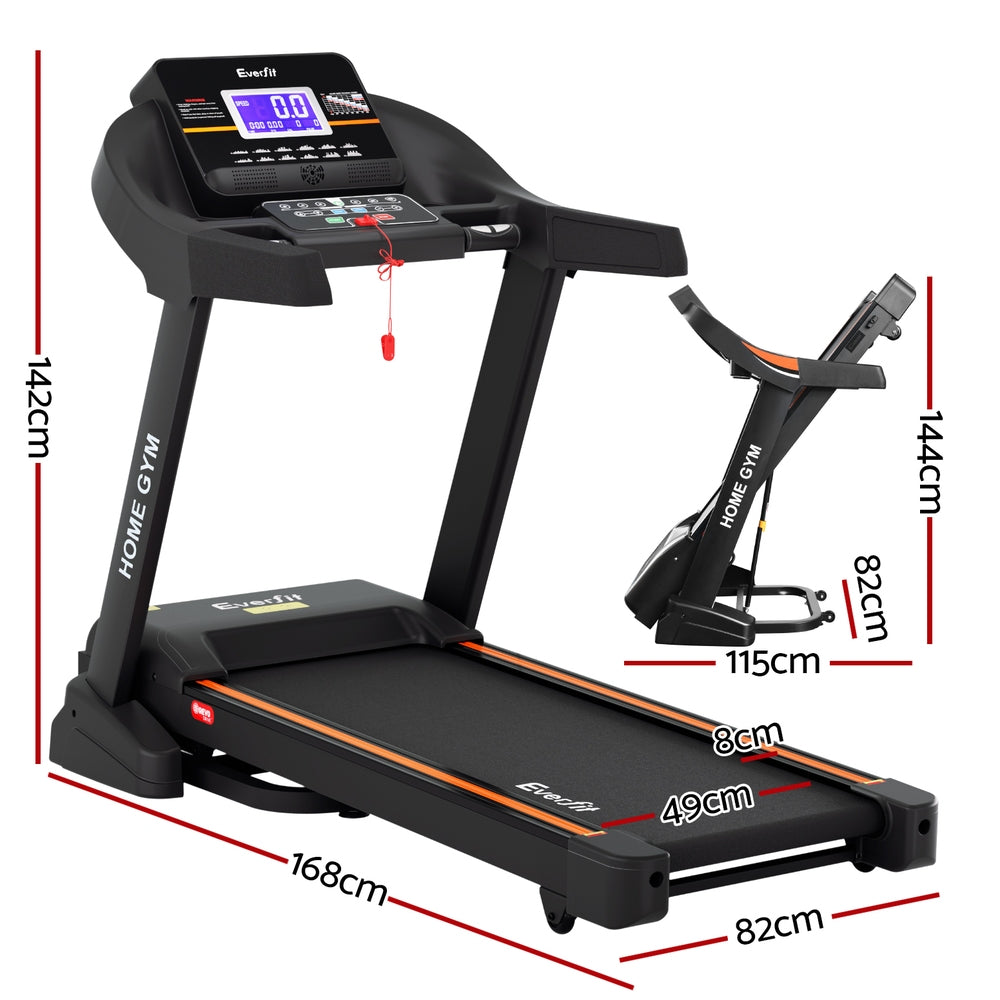 Everfit Treadmill Electric Auto Incline Home Gym Fitness Exercise Machine 490mm - The Fight Club