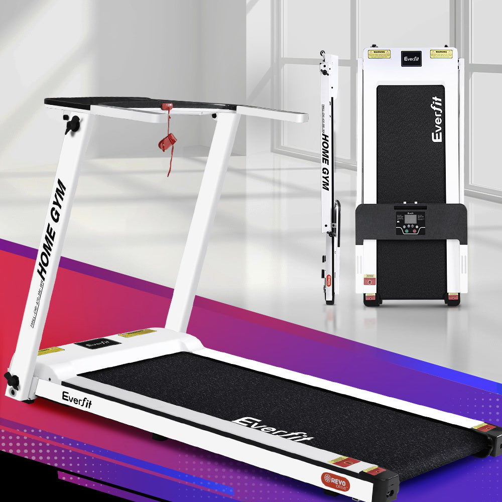 Everfit Treadmill Electric Home Gym Fitness Exercise Fully Foldable 420mm White - The Fight Club