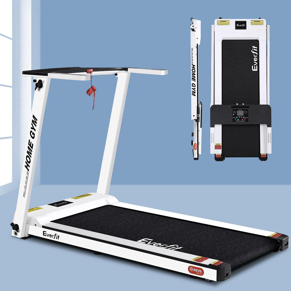 Everfit Treadmill Electric Home Gym Fitness Exercise Fully Foldable 420mm White - The Fight Club