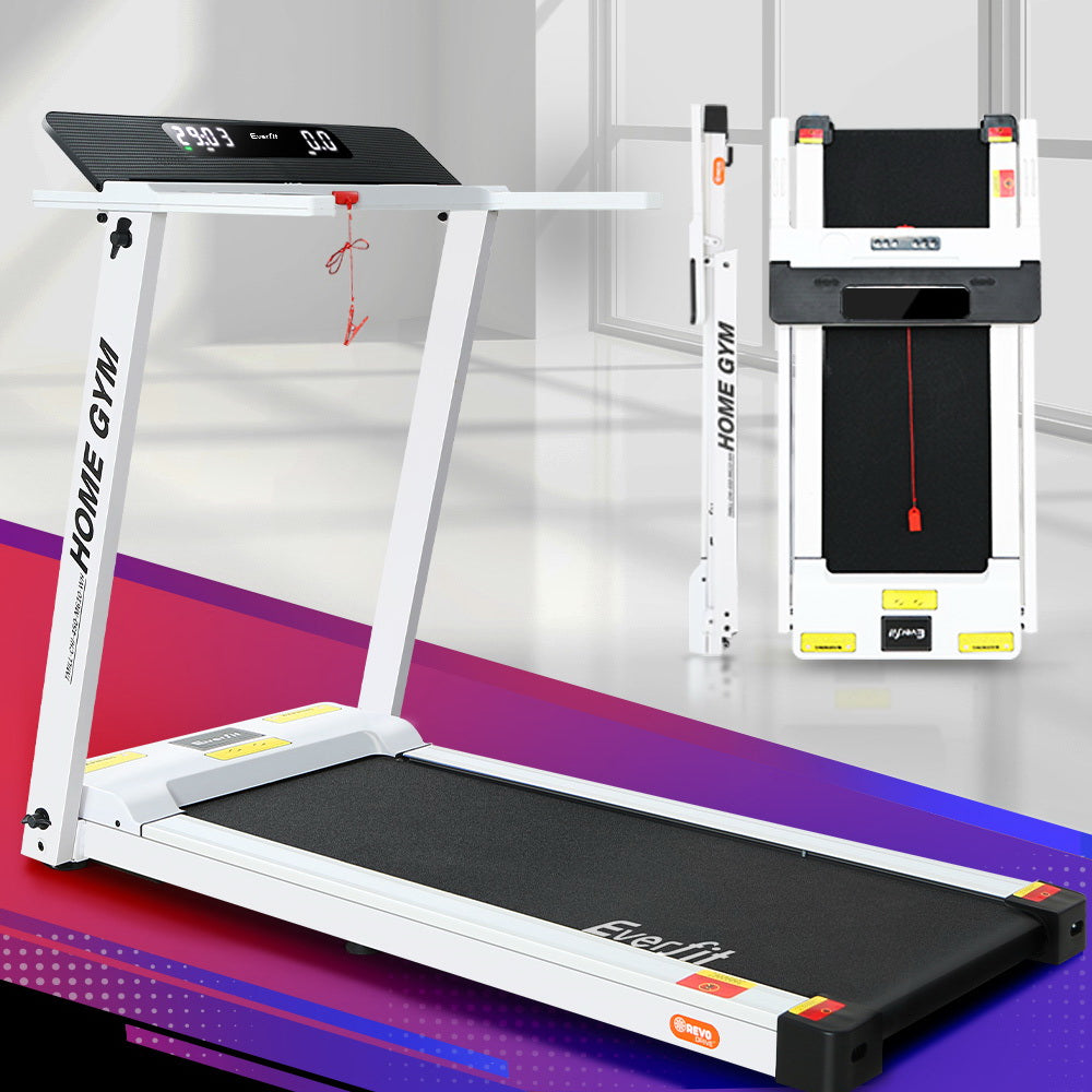 Everfit Treadmill Electric Home Gym Fitness Exercise Fully Foldable 450mm White - The Fight Club