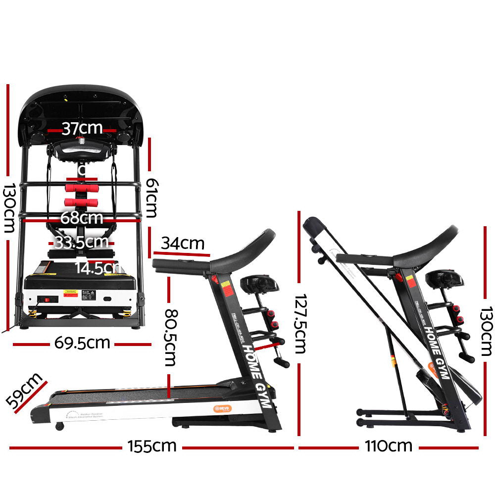 Everfit Treadmill Electric Home Gym Fitness Exercise Machine w/ Massager 450mm - The Fight Club