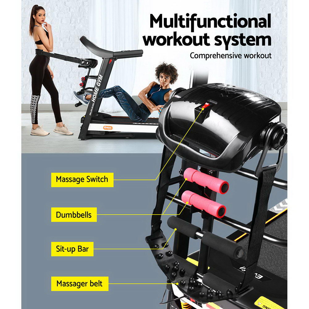 Everfit Treadmill Electric Home Gym Fitness Exercise Machine w/ Massager 450mm - The Fight Club