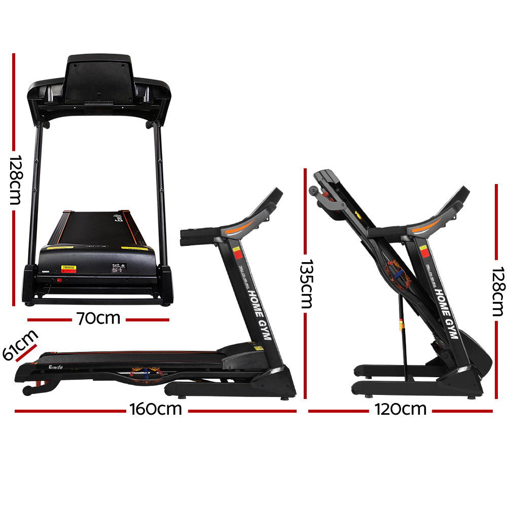 Everfit Treadmill Electric Auto Incline Home Gym Fitness Exercise Machine 480mm - The Fight Club