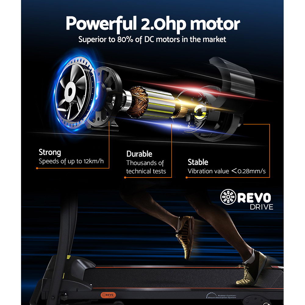 Everfit Treadmill Electric Home Gym Fitness Excercise Machine Incline 400mm - The Fight Club