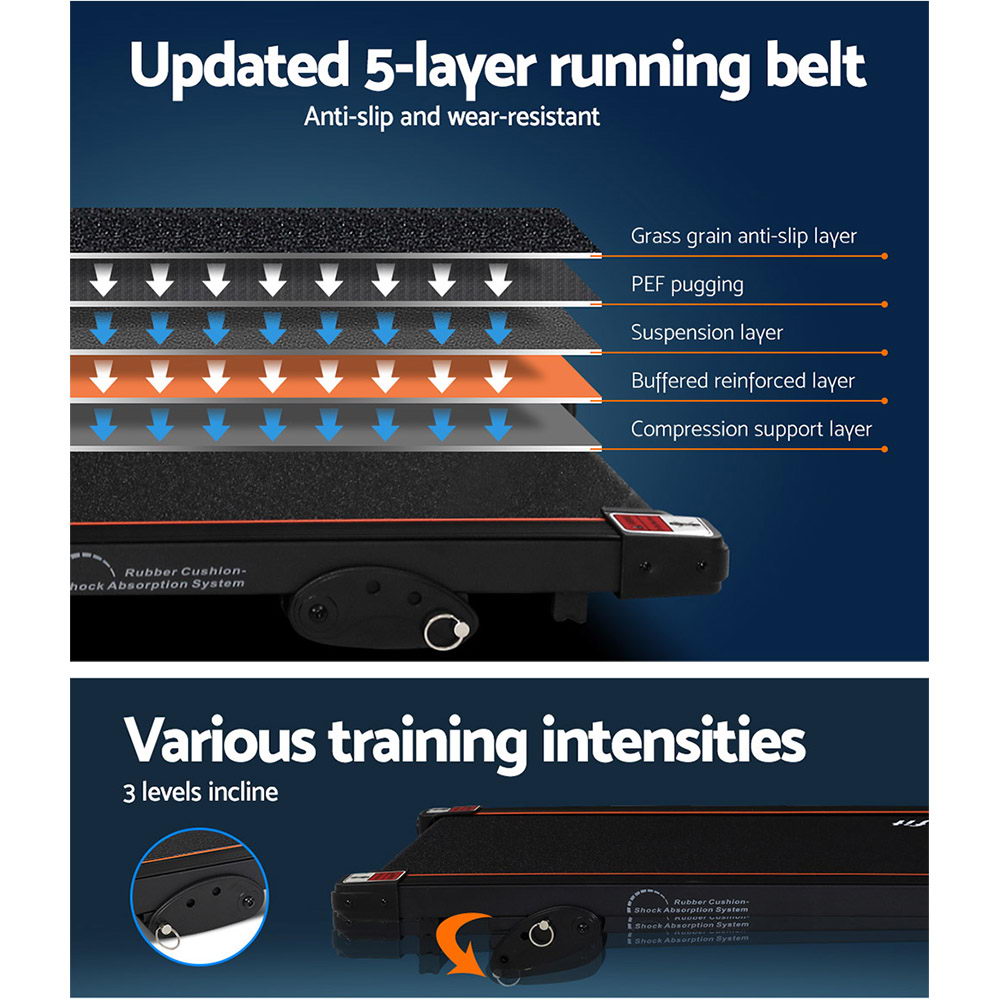 Everfit Treadmill Electric Home Gym Fitness Excercise Machine Incline 400mm - The Fight Club