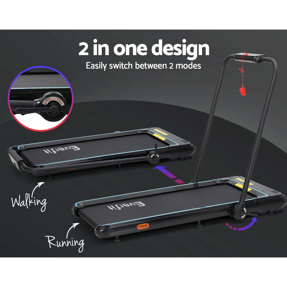 Everfit Treadmill Electric Walking Pad Under Desk Home Gym Fitness 420mm Remote - The Fight Club