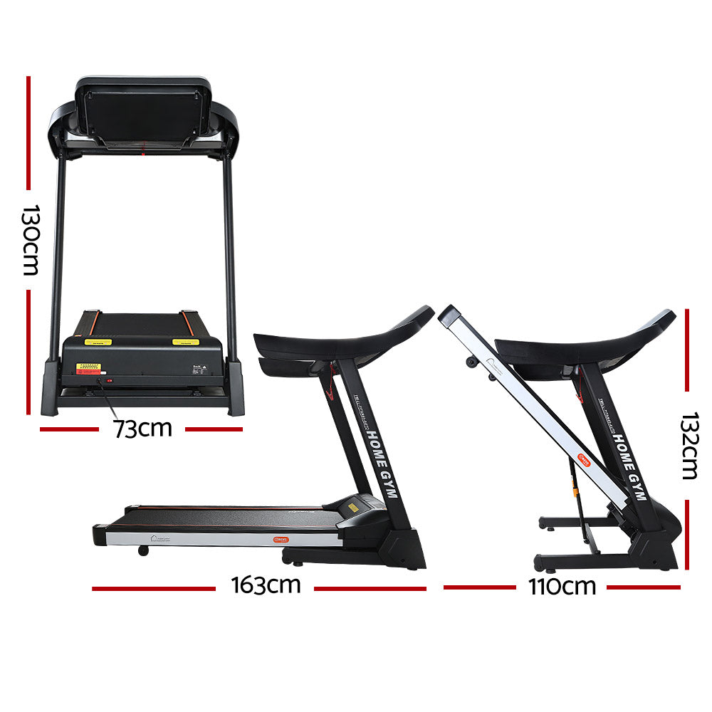 Everfit Treadmill Electric Auto Level Incline Home Gym Fitness Exercise 450mm - The Fight Club