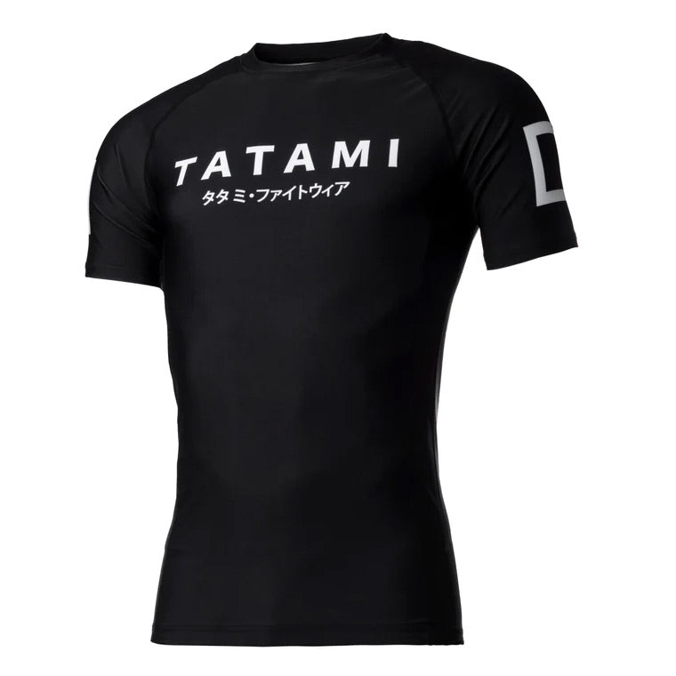 Tatami Katakana Short Sleeve Rash Guard Black - The Fight Club