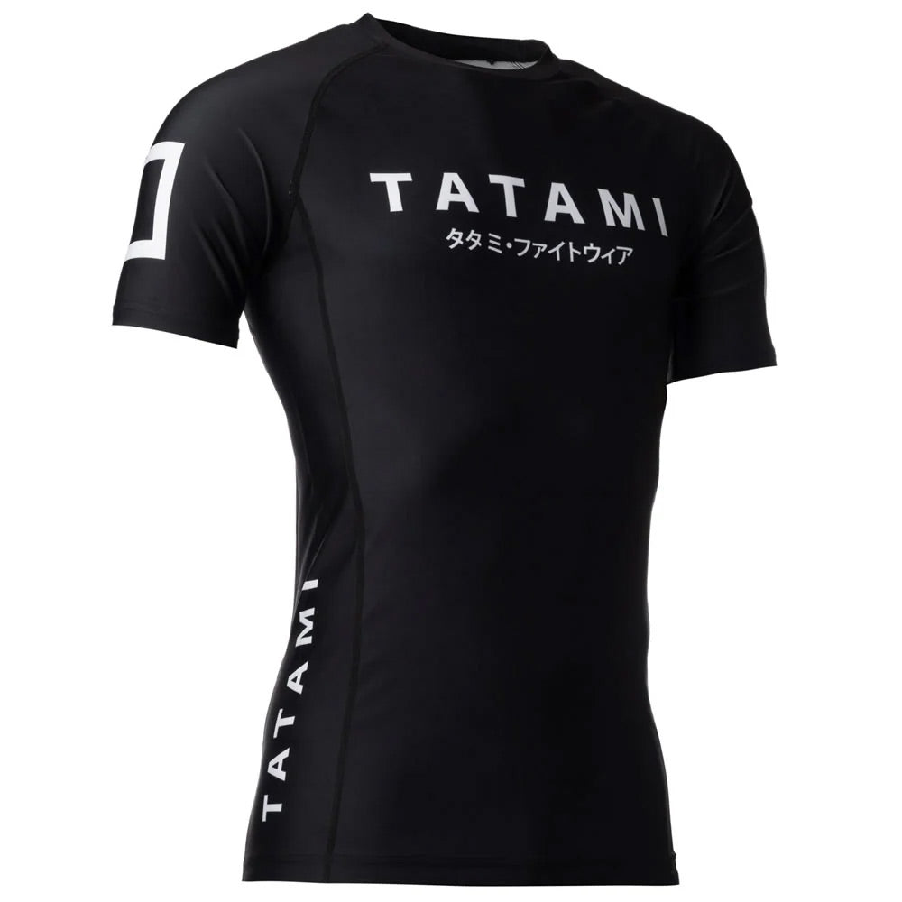 Tatami Katakana Short Sleeve Rash Guard Black - The Fight Club