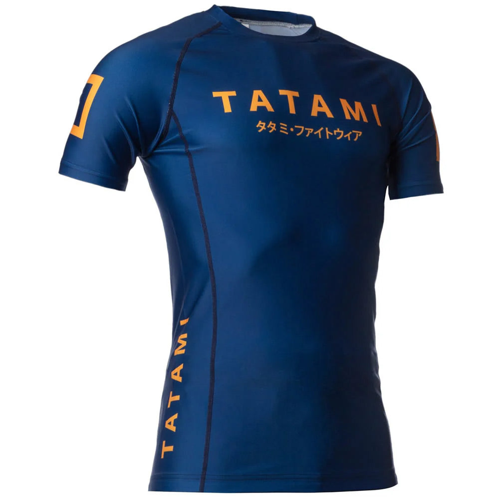 Tatami Katakana Short Sleeve Rash Guard Navy - The Fight Club