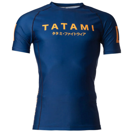 Tatami Katakana Short Sleeve Rash Guard Navy - The Fight Club