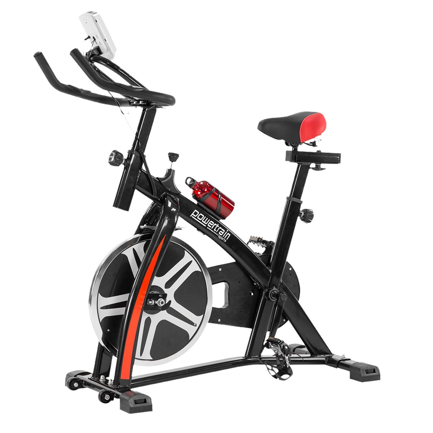 Powertrain Home Gym Flywheel Exercise Spin Bike - Black - The Fight Club