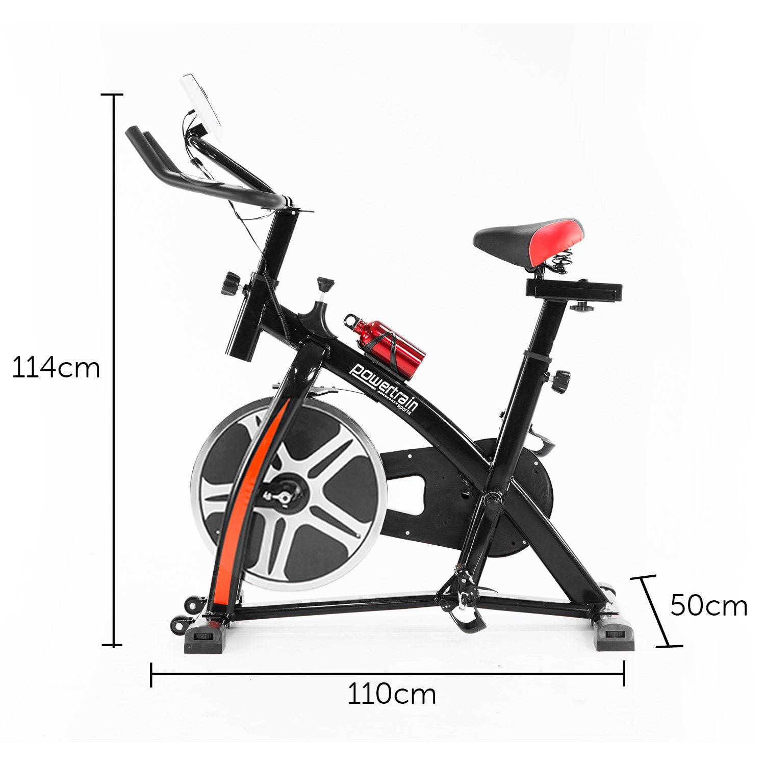 Powertrain Home Gym Flywheel Exercise Spin Bike - Black - The Fight Club