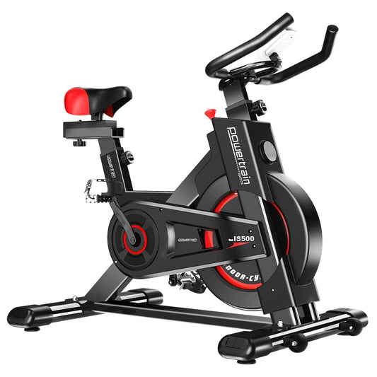 Powertrain IS-500 Heavy-Duty Exercise Spin Bike Electroplated - Black - The Fight Club