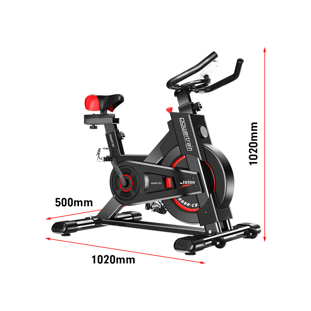 Powertrain IS-500 Heavy-Duty Exercise Spin Bike Electroplated - Black - The Fight Club