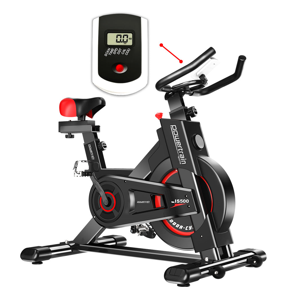 Powertrain IS-500 Heavy-Duty Exercise Spin Bike Electroplated - Black - The Fight Club