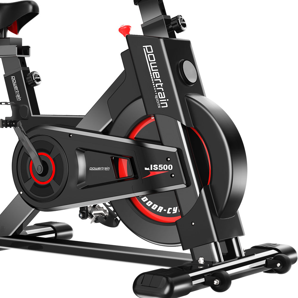 Powertrain IS-500 Heavy-Duty Exercise Spin Bike Electroplated - Black - The Fight Club