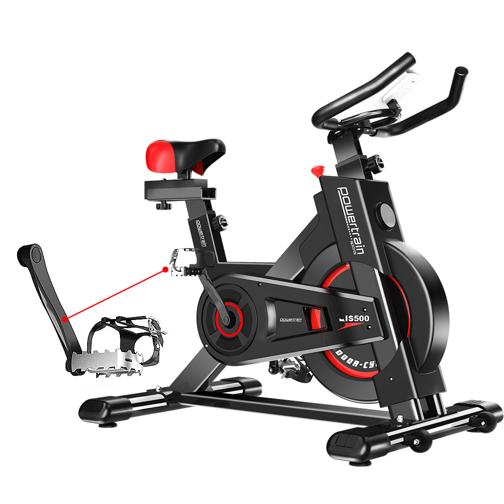 Powertrain IS-500 Heavy-Duty Exercise Spin Bike Electroplated - Black - The Fight Club