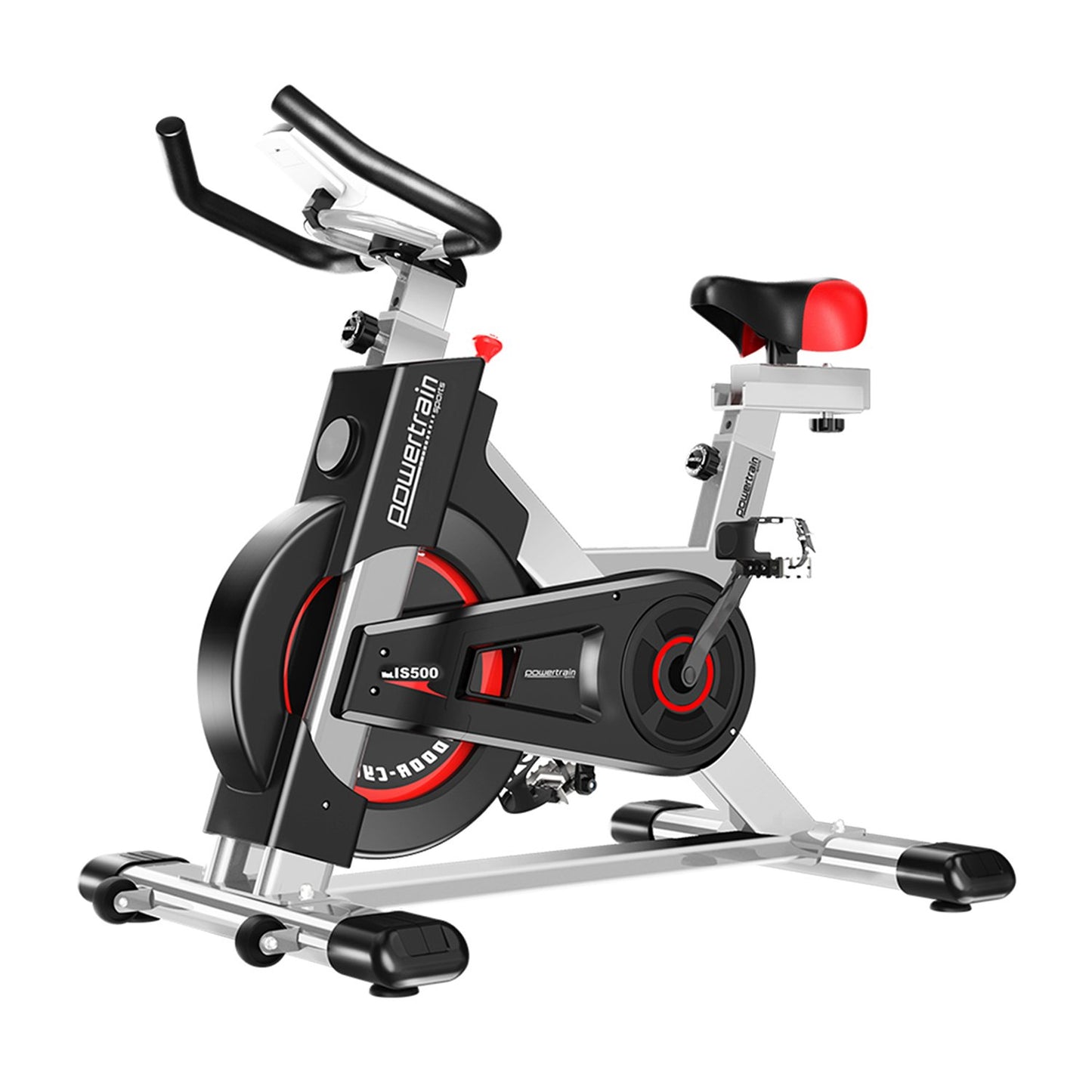 Powertrain IS-500 Heavy-Duty Exercise Spin Bike Electroplated - Silver - The Fight Club