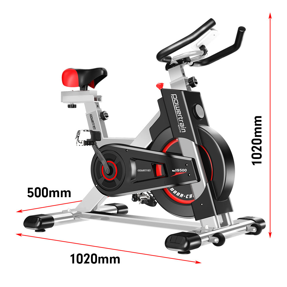 Powertrain IS-500 Heavy-Duty Exercise Spin Bike Electroplated - Silver - The Fight Club