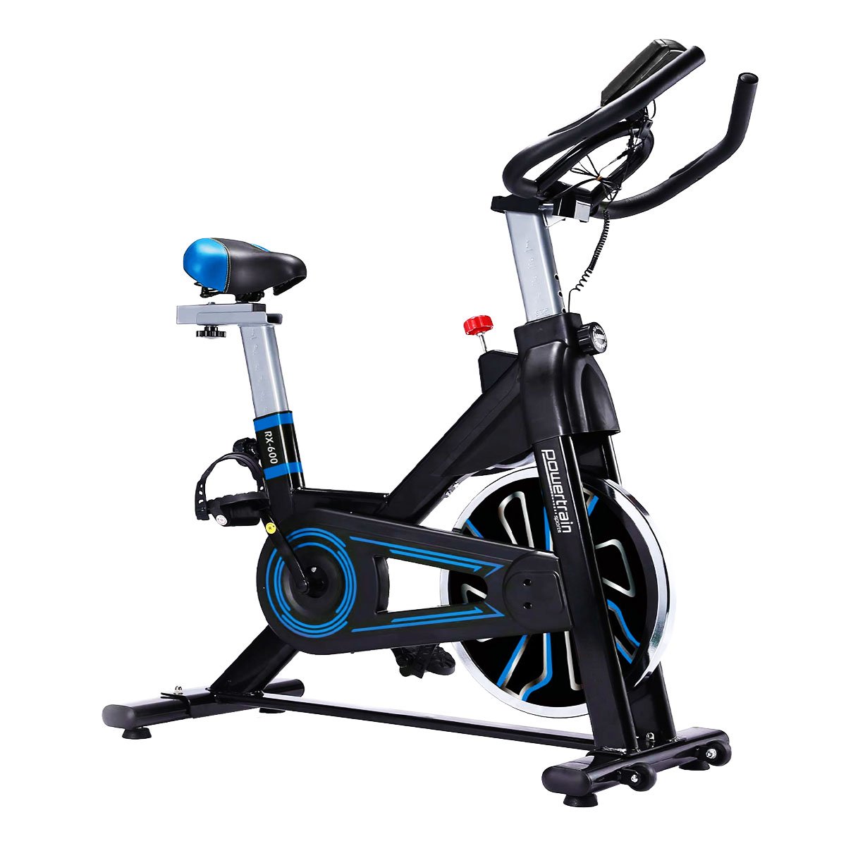 PowerTrain RX-600 Exercise Spin Bike Cardio Cycle - Blue - The Fight Club