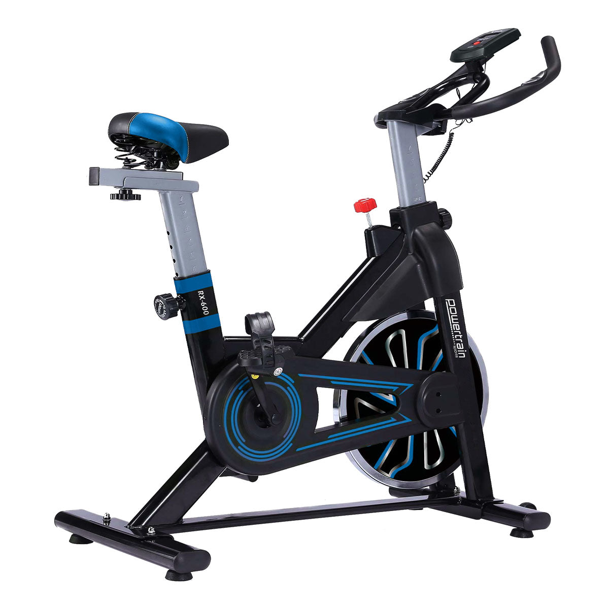 PowerTrain RX-600 Exercise Spin Bike Cardio Cycle - Blue - The Fight Club