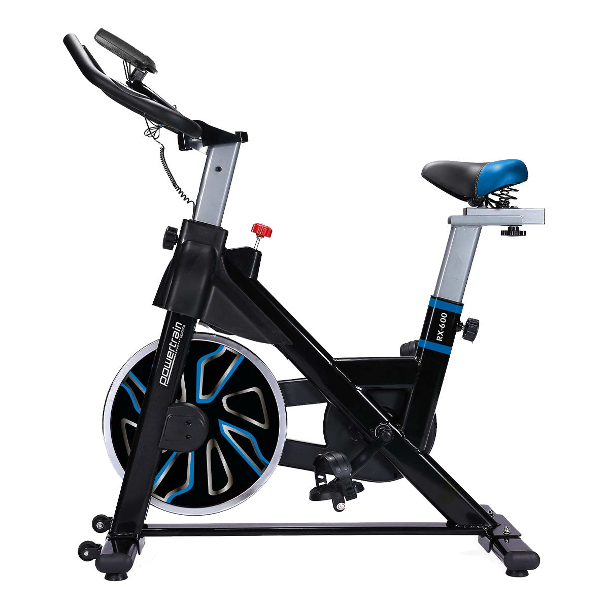 PowerTrain RX-600 Exercise Spin Bike Cardio Cycle - Blue - The Fight Club