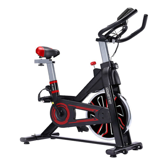 Powertrain RX-600 Exercise Spin Bike Cardio Cycle - Red - The Fight Club