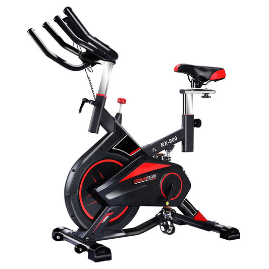 Powertrain RX-900 Exercise Spin Bike Cardio Cycling - Red - The Fight Club