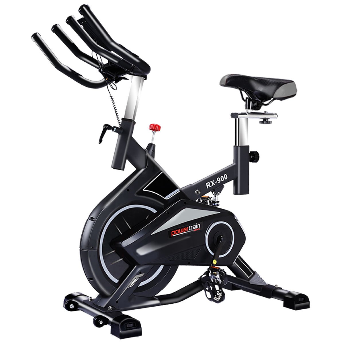 Powertrain RX-900 Exercise Spin Bike Cardio Cycling - Silver - The Fight Club