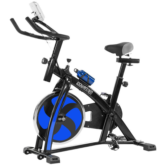 Powertrain Home Gym Flywheel Exercise Spin Bike - Blue - The Fight Club