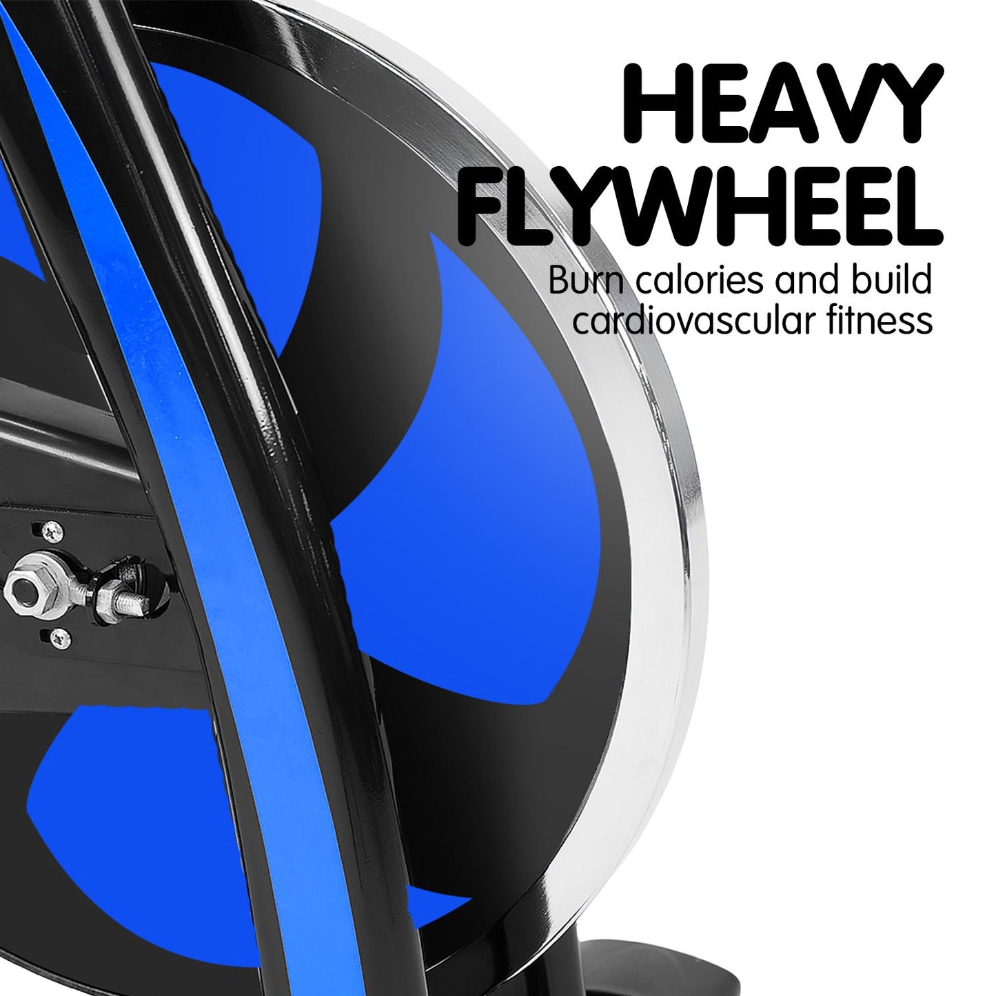 Powertrain Home Gym Flywheel Exercise Spin Bike - Blue - The Fight Club