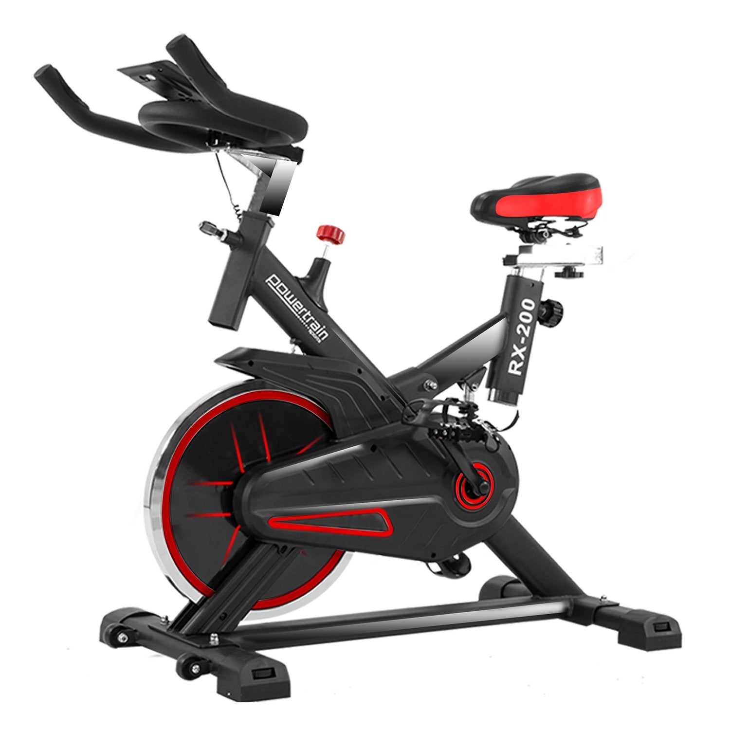 Powertrain RX-200 Exercise Spin Bike Cardio Cycling - Red - The Fight Club