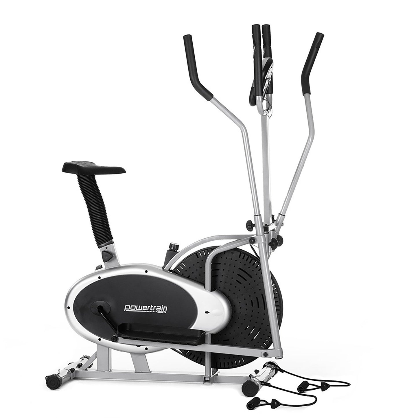 Powertrain 3-in-1 Elliptical Cross Trainer Exercise Bike with Resistance Bands - The Fight Club