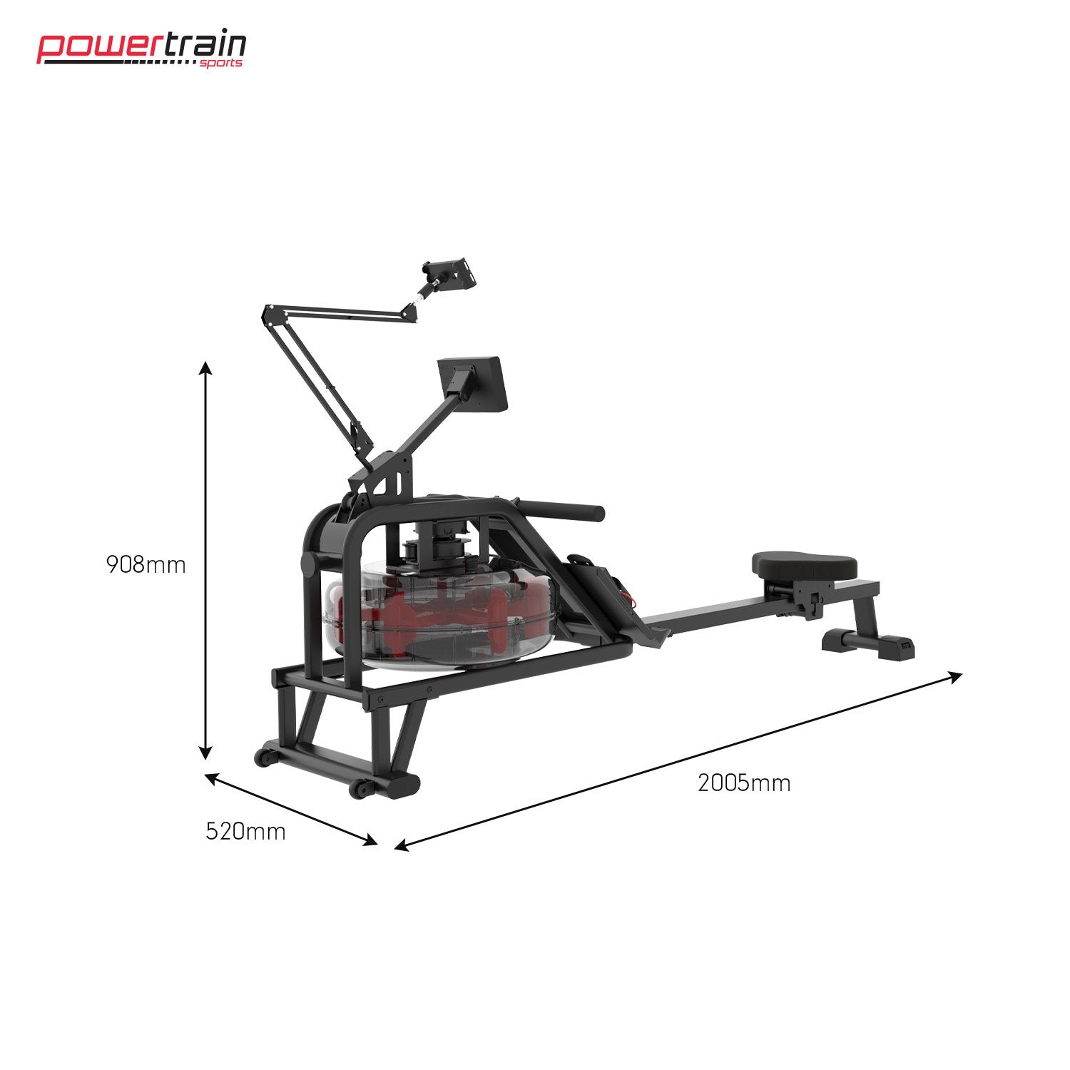 Powertrain 13L Water Resistance Rowing Machine Rower - The Fight Club