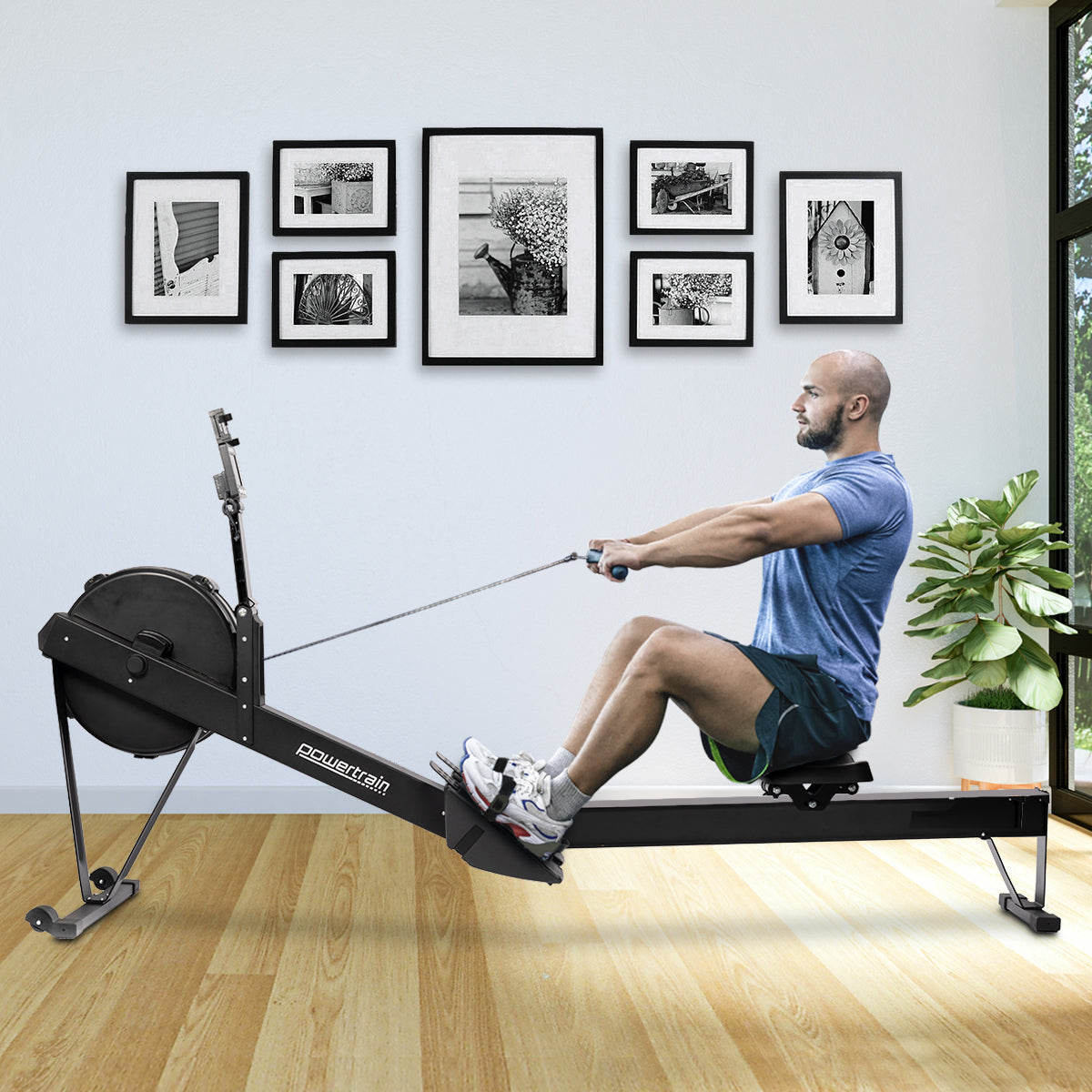 Powertrain Air Rowing Machine Resistance Rower for Home Gym Cardio - The Fight Club