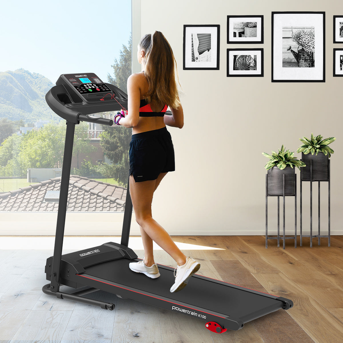 Powertrain K100 Electric Treadmill Foldable Home Gym Cardio - The Fight Club