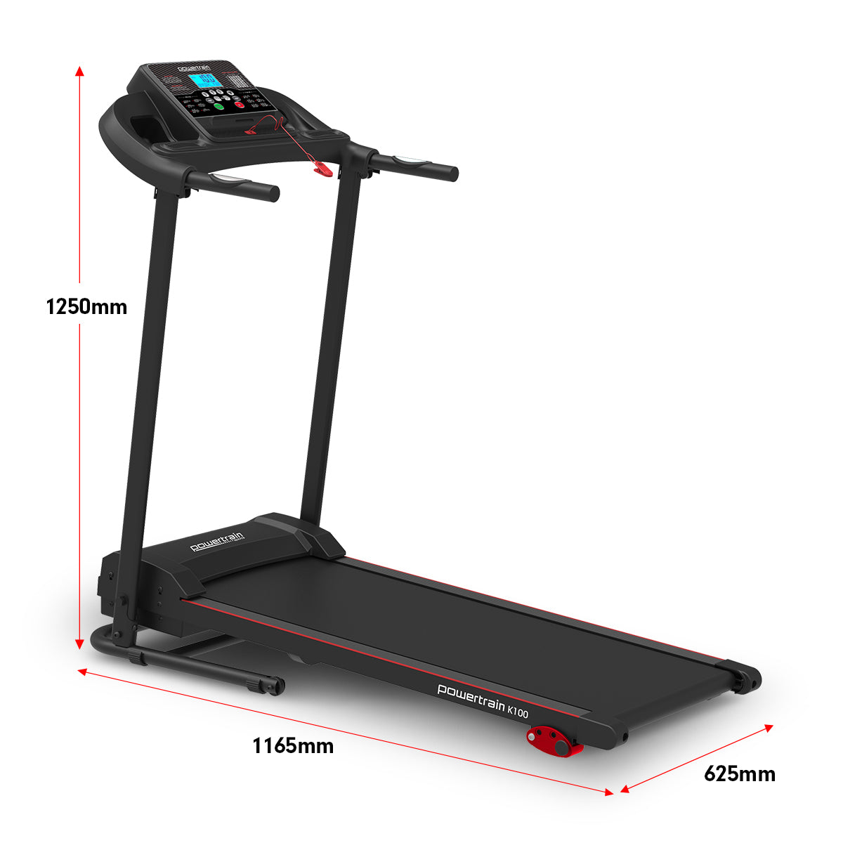 Powertrain K100 Electric Treadmill Foldable Home Gym Cardio - The Fight Club