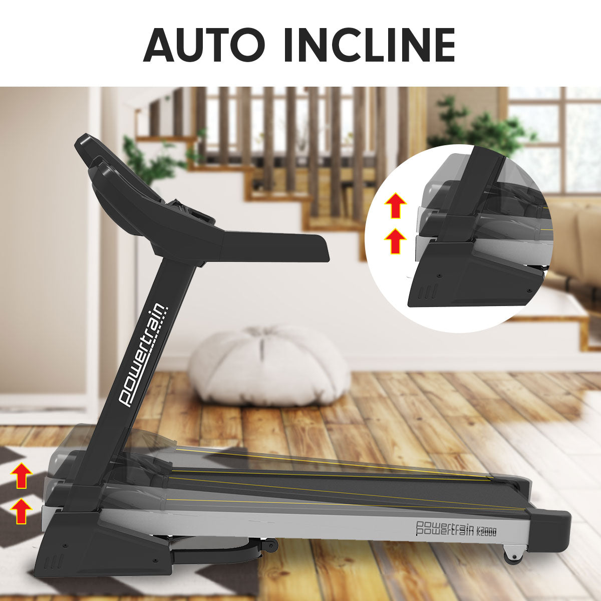 Powertrain K2000 Treadmill w/ Fan & Auto Incline Speed 22km/h - The Fight Club