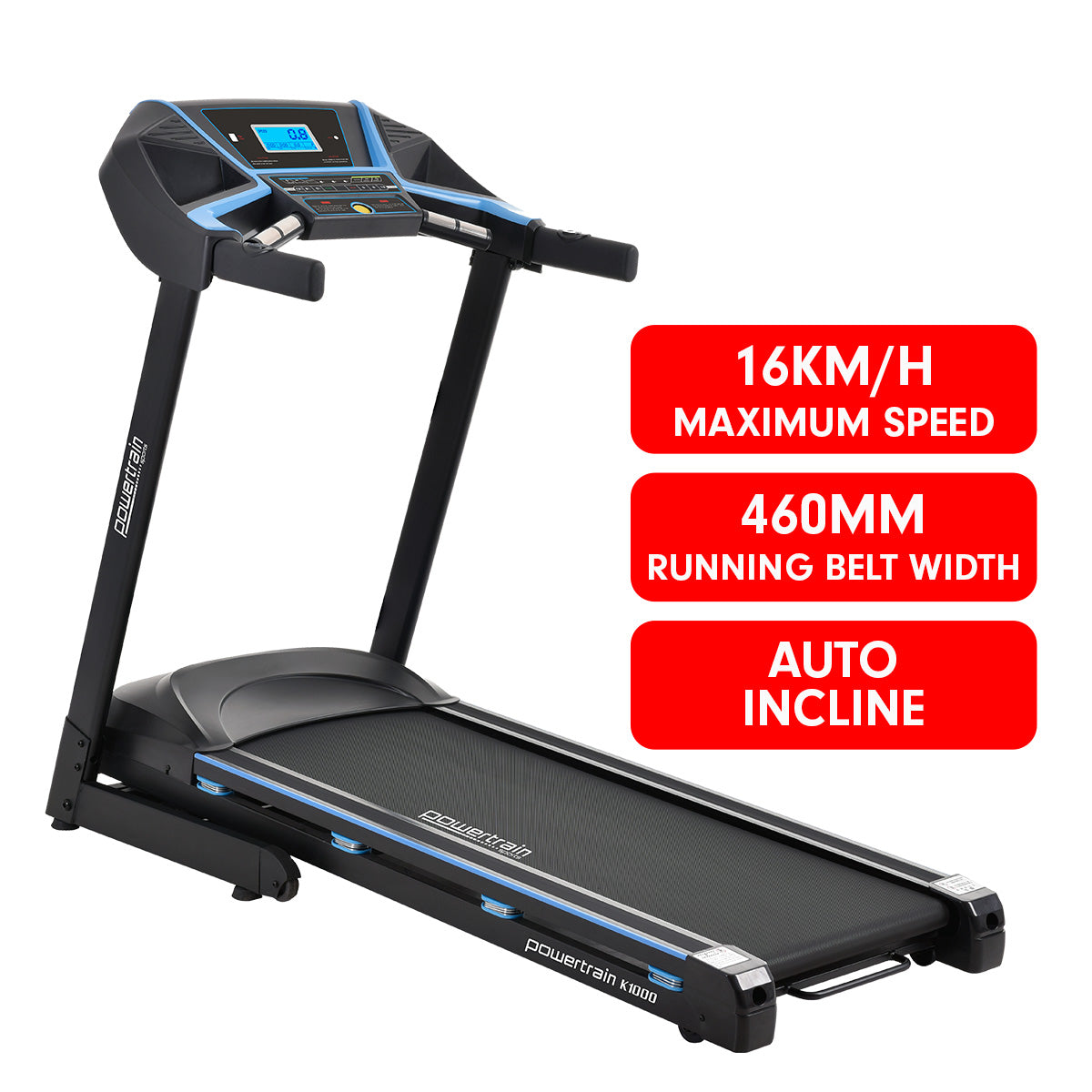 Powertrain K1000 Foldable Treadmill with Incline for Home Gym Cardio - The Fight Club