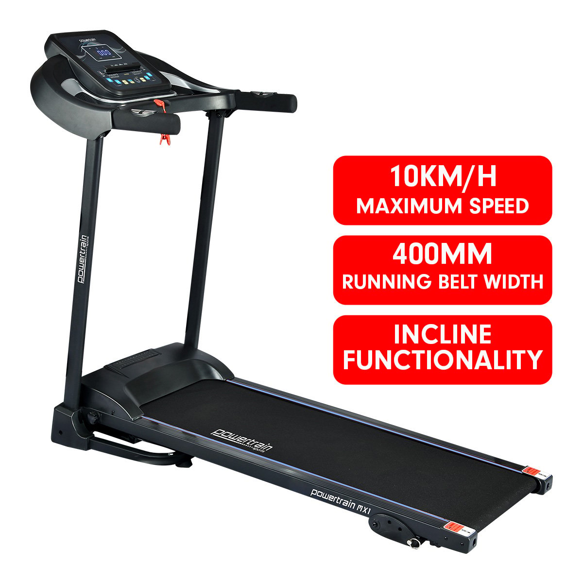 Powertrain MX1 Foldable Home Treadmill for Cardio Jogging Fitness - The Fight Club