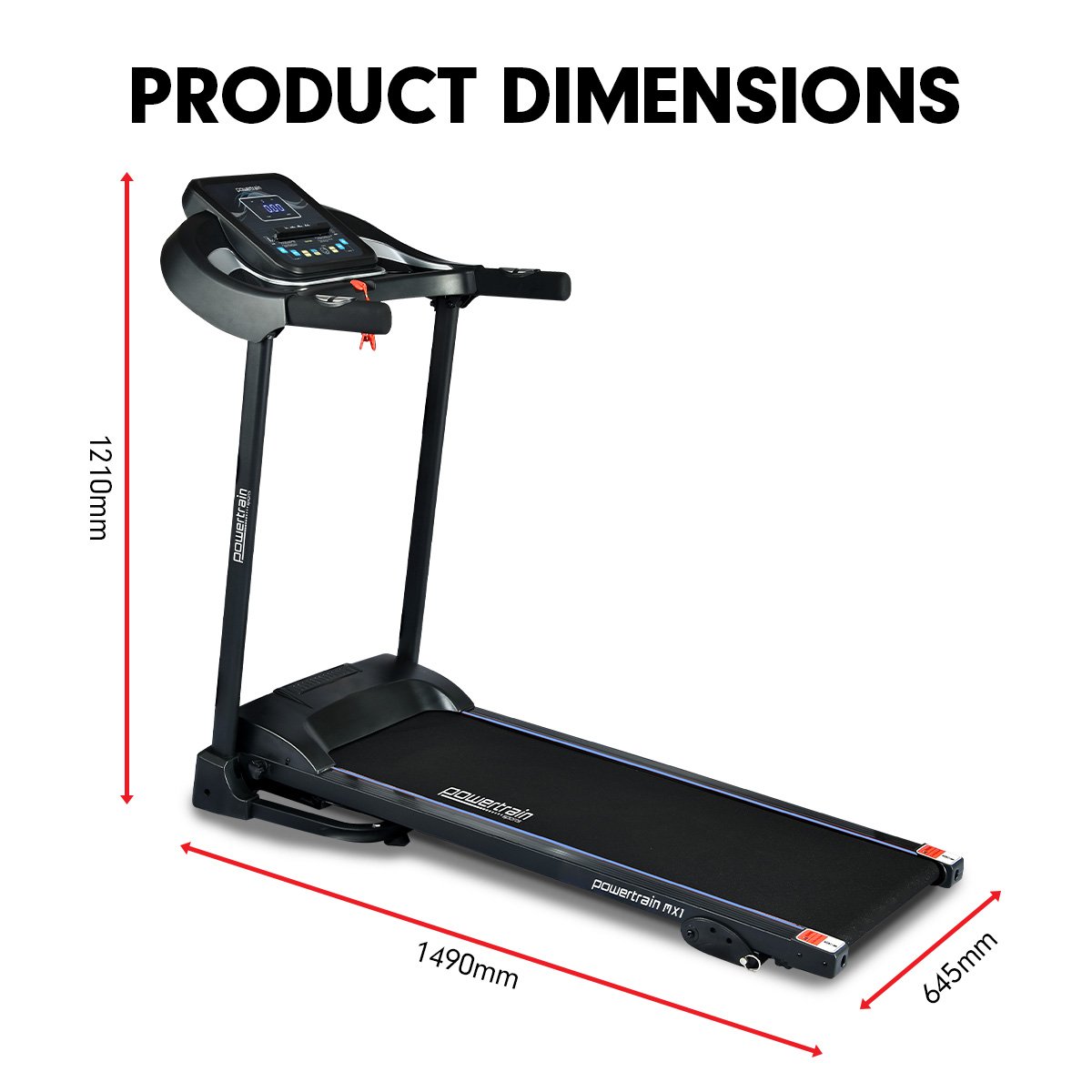 Powertrain MX1 Foldable Home Treadmill for Cardio Jogging Fitness - The Fight Club